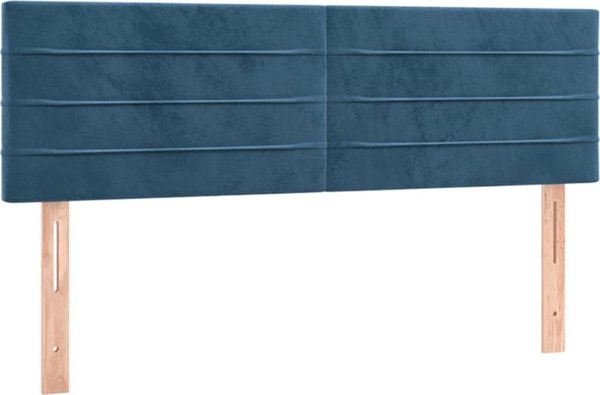 vidaXL Κεφαλάρι 2 τεμ., σκούρο μπλε, 72x5x78/88 cm, βελούδο