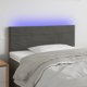 vidaXL Κεφαλάρι για κρεβάτι με LED, σκούρο γκρι, 100x5x78/88 cm, βελούδινο