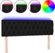 Κεφαλάρι κρεβατιού vidaXL με LED, μαύρο, 160x7x78/88 cm, βελούδο