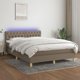 vidaXL Κρεβάτι kontynentalne με στρώμα, taupe, 140x190 cm, ύφασμα