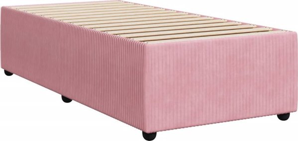 vidaXL Κρεβάτι Continental με στρώμα, ροζ, βελούδο, 100x200 εκ.