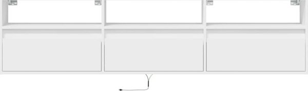 vidaXL Επιτοίχια Ντουλάπα για TV με LED, λευκή, 180x31x45 εκ