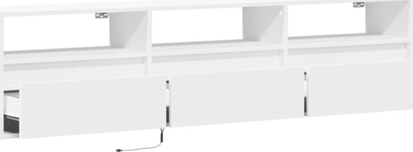 vidaXL Επιτοίχια Ντουλάπα για TV με LED, λευκή, 180x31x45 εκ