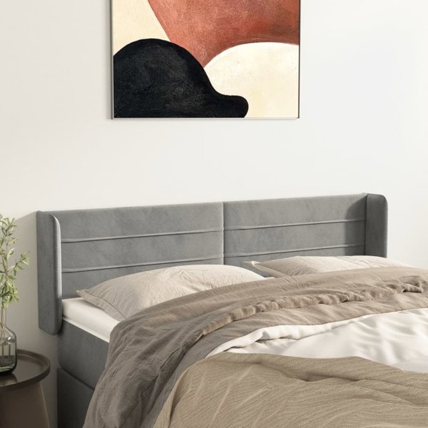 vidaXL Ζαγλόβερ uszak, ανοιχτό γκρι, 147x16x78/88 cm, βελούδο