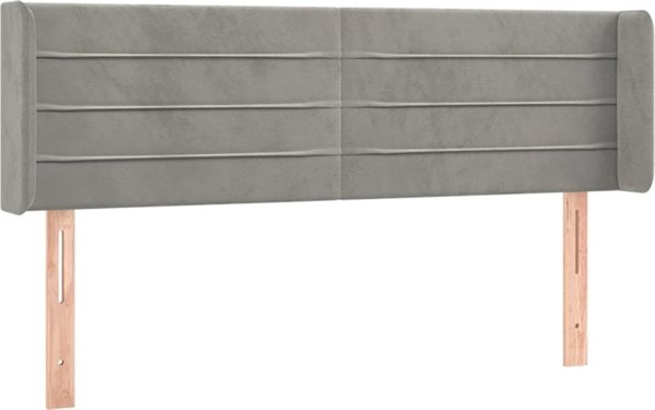 vidaXL Ζαγλόβερ uszak, ανοιχτό γκρι, 147x16x78/88 cm, βελούδο