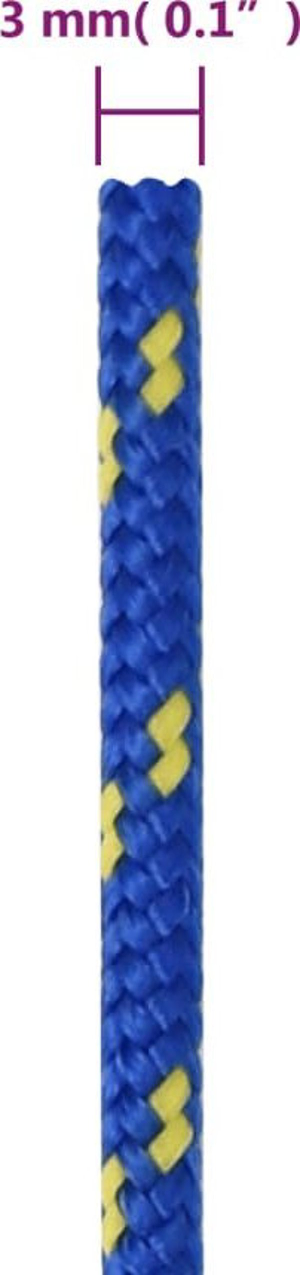 vidaXL Σχοινί ιστιοπλοΐας, μπλε, 3 mm, 50 m, πολυπροπυλένιο
