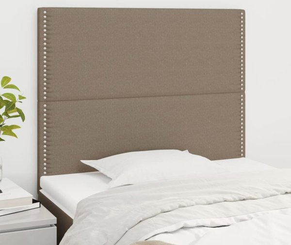 vidaXL Προσκέφαλα κρεβατιού, 2 τεμάχια, taupe, 100x5x78/88 cm, ύφασμα