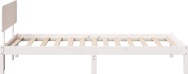 vidaXL Ράμα κρεβατιού με κεφαλάρι λευκό 80x200 cm από φυσικό πεύκο
