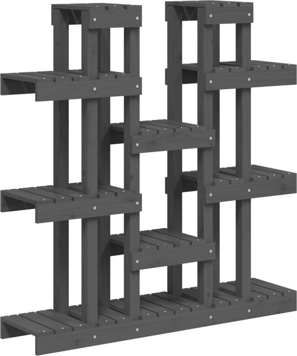 vidaXL vidaXL Kwietnik, szary, 104,5x25x109,5 cm, lite drewno sosnowe