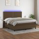 vidaXL Κρεβάτι Continental με Στρώμα, Καφέ Ύφασμα, 180x200 cm