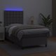 vidaXL Λουτζκο κοντινεντάλνε με στρώμα και LED, γκρι οικοδερμα 80x200 εκ