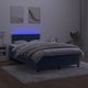 vidaXL Λουτζκο κοντινενταλ με στρωμα και LED, μπλε βελούδο 120x200 εκ