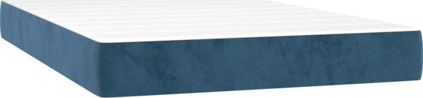 vidaXL Λουτζκο κοντινενταλ με στρωμα και LED, μπλε βελούδο 120x200 εκ