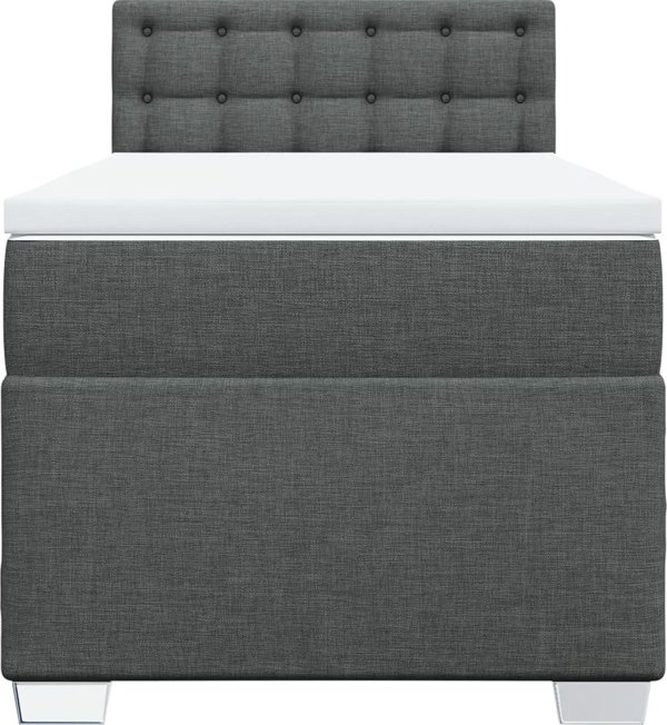 vidaXL Κρεβάτι Continental με στρώμα, σκούρο γκρι ύφασμα 80x200 cm