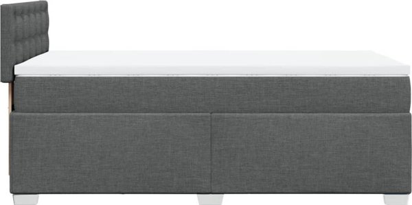 vidaXL Κρεβάτι Continental με στρώμα, σκούρο γκρι ύφασμα 80x200 cm