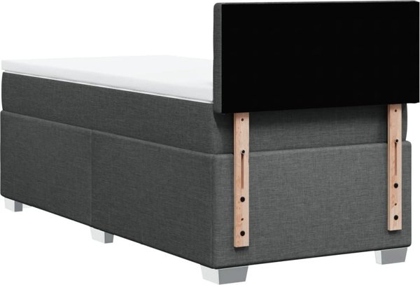 vidaXL Κρεβάτι Continental με στρώμα, σκούρο γκρι ύφασμα 80x200 cm
