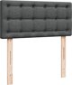 vidaXL Κρεβάτι Continental με στρώμα, σκούρο γκρι ύφασμα 80x200 cm