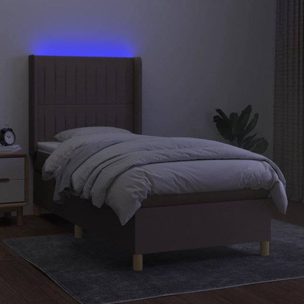 vidaXL Κρεβάτι kontynentalne με στρώμα, ταουπέ, 80x200 εκ., ύφασμα