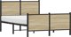 vidaXL Metalowa rama lozka bez materaca dab sonoma 120x190 cm