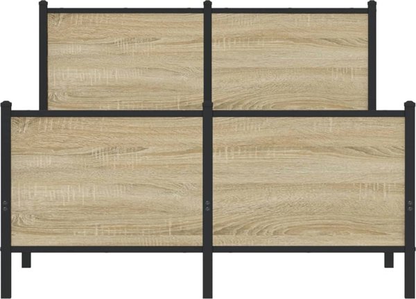 vidaXL Metalowa rama lozka bez materaca dab sonoma 120x190 cm