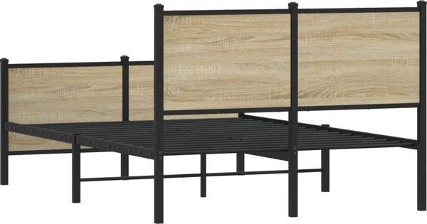 vidaXL Metalowa rama lozka bez materaca dab sonoma 120x190 cm