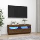vidaXL Έπιπλο TV με φωτισμό LED, καφέ δρυς, 100x35x40 εκ