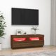 vidaXL Έπιπλο TV με φωτισμό LED, καφέ δρυς, 100x35x40 εκ