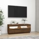 vidaXL Έπιπλο TV με φωτισμό LED, καφέ δρυς, 100x35x40 εκ