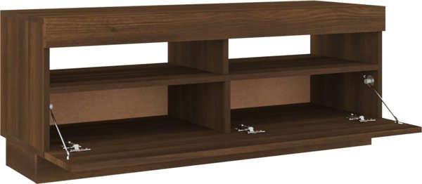 vidaXL Έπιπλο TV με φωτισμό LED, καφέ δρυς, 100x35x40 εκ