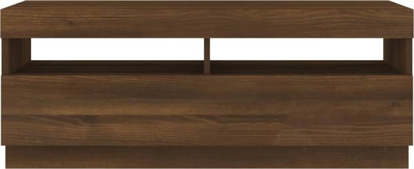 vidaXL Έπιπλο TV με φωτισμό LED, καφέ δρυς, 100x35x40 εκ