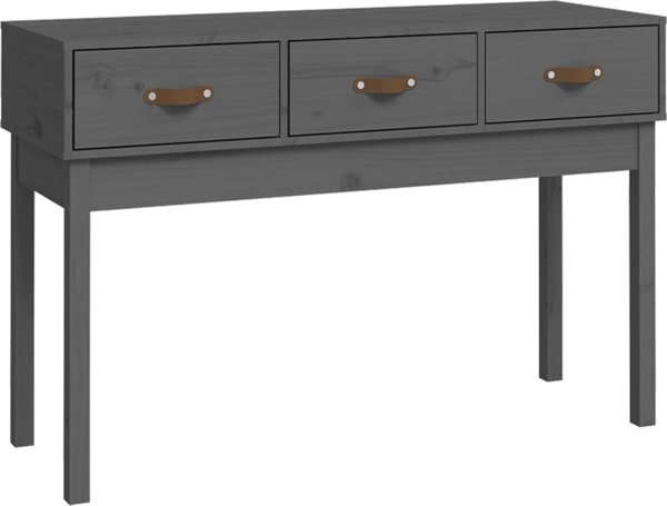 vidaXL vidaXL Stolik konsolowy, szary,114x40x75 cm, lite drewno sosnowe