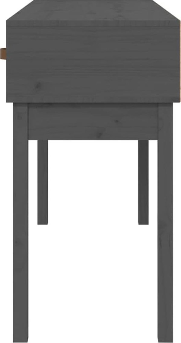 vidaXL vidaXL Stolik konsolowy, szary,114x40x75 cm, lite drewno sosnowe