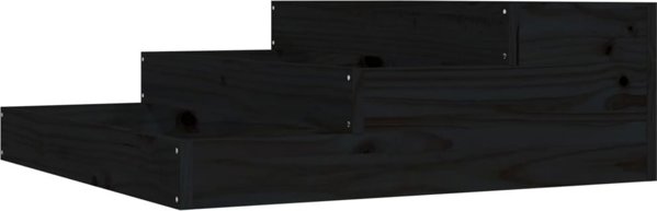 vidaXL Donica, czarna, 78x78x27 cm, lite drewno sosnowe
