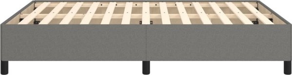 vidaXL Rama κρεβατιού, σκούρο γκρι, 140x190 cm, επενδεδυμένη με ύφασμα