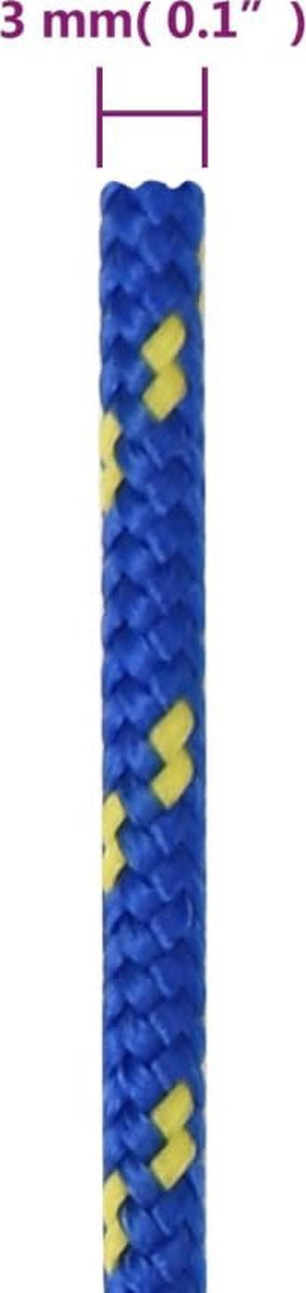 vidaXL Σχοινι ιστιοπλοιας, μπλε, 3 mm, 25 m, πολυπροπυλένιο