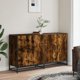 vidaXL Ντουλάπι Αποθήκευσης, Καπνιστή Δρυς, 134x35x76 εκ., Ξύλινο Έπιπλο Σαλονιού