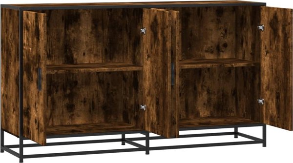 vidaXL Ντουλάπι Αποθήκευσης, Καπνιστή Δρυς, 134x35x76 εκ., Ξύλινο Έπιπλο Σαλονιού