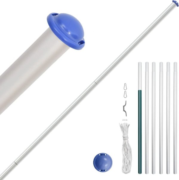 vidaXL Flaga Czech z masztem, 6,23 m, aluminium