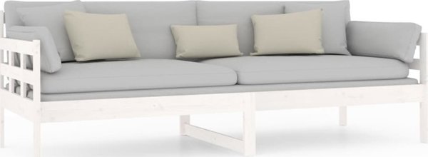 vidaXL Κρεβάτι ημέρας λευκό, μασίφ ξύλο πεύκου, 80x200 cm