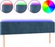 vidaXL Κεφαλάρι κρεβατιού με LED σκούρο μπλε 203x16x78/88 εκ βελούδο