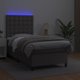 vidaXL Κρεβάτι Κοντινεντάλ με Στρώμα και LED, Γκρι Συνθετικό Δέρμα 90x190 cm