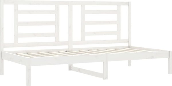 vidaXL Lozko dzienne, white, 80x200 cm, lite drewno sosnowe
