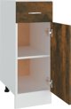 vidaXL Κάτω ντουλάπι με συρτάρι, Σκούρο Δρυς, 30x46x81,5 cm