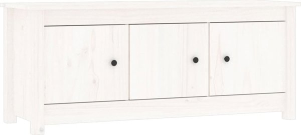 vidaXL Ντουλάπα παπουτσιών, λευκή, 110x38x45,5 cm, μασίφ πεύκο