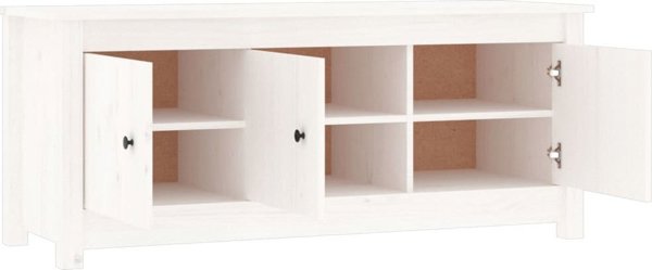 vidaXL Ντουλάπα παπουτσιών, λευκή, 110x38x45,5 cm, μασίφ πεύκο