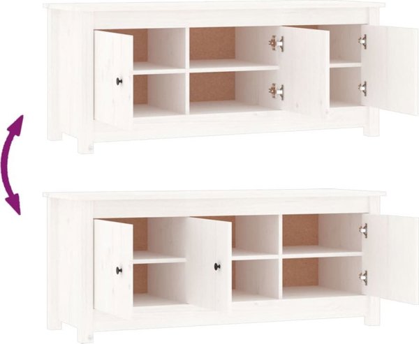 vidaXL Ντουλάπα παπουτσιών, λευκή, 110x38x45,5 cm, μασίφ πεύκο