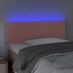 Zaghloker krevate me LED, roz, 100x5x78/88 sm, aksamit