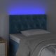 vidaXL Zaglowek do lozka z LED, ciemnoniebieski 80x7x78/88 cm, aksamit