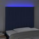 vidaXL Κεφαλάρι κρεβατιού με LED, μπλε, 80x5x118/128 cm, ύφασμα