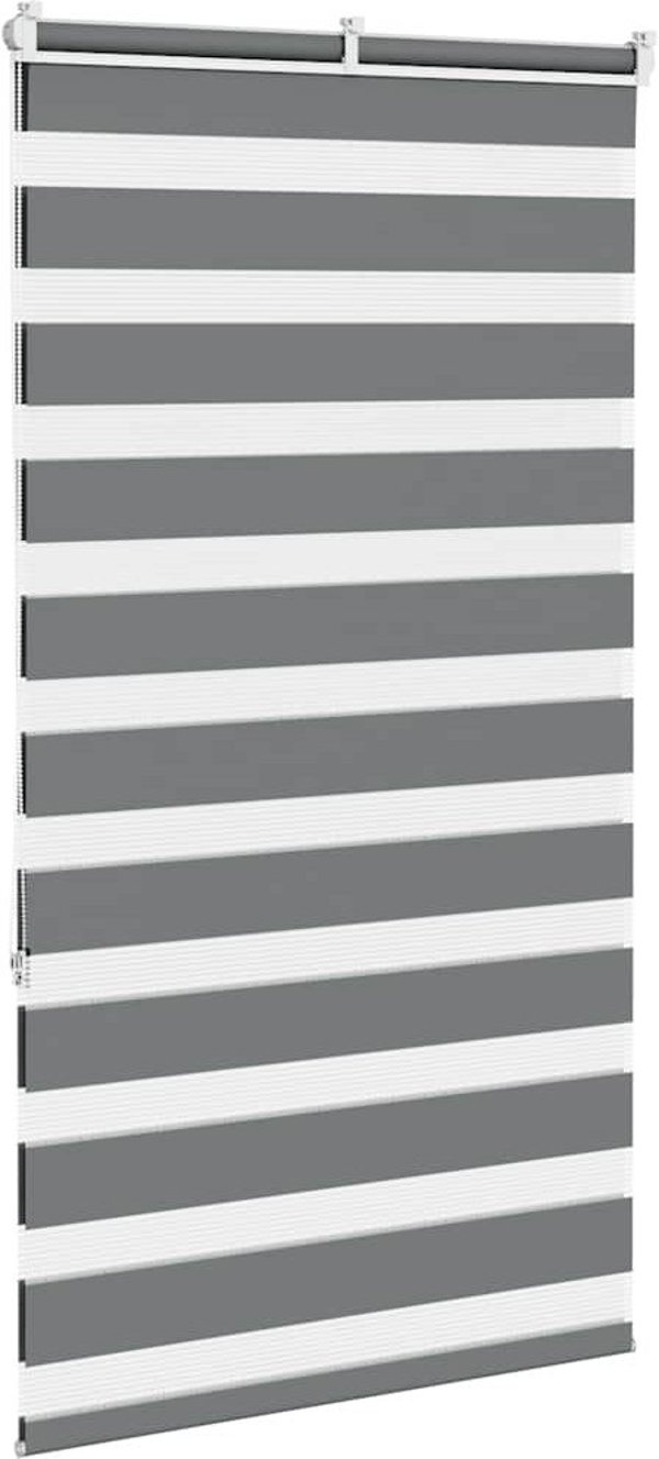 Ρολό Zebra vidaXL Σκούρο Γκρι Πολυεστέρας